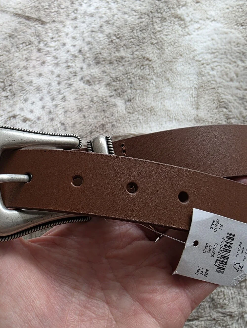 NWT J. Crew Western buckle belt in Italian leather, XS